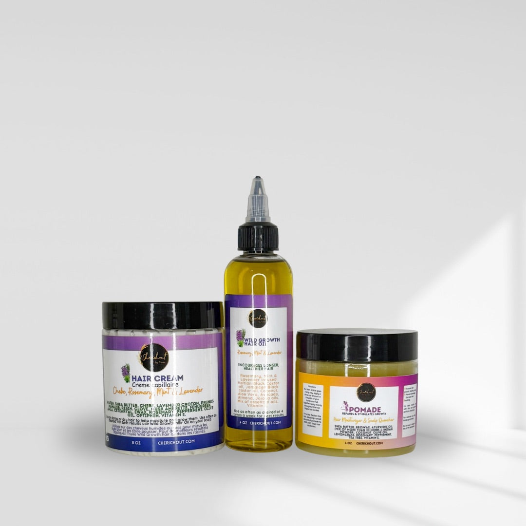 Pomade, oil, hair cream bundle