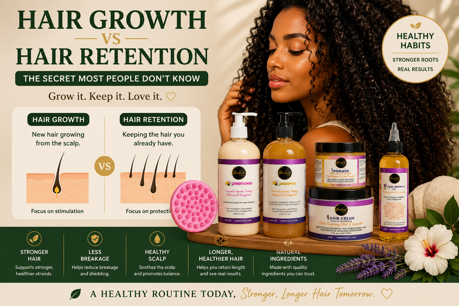 Hair growth vs retention 