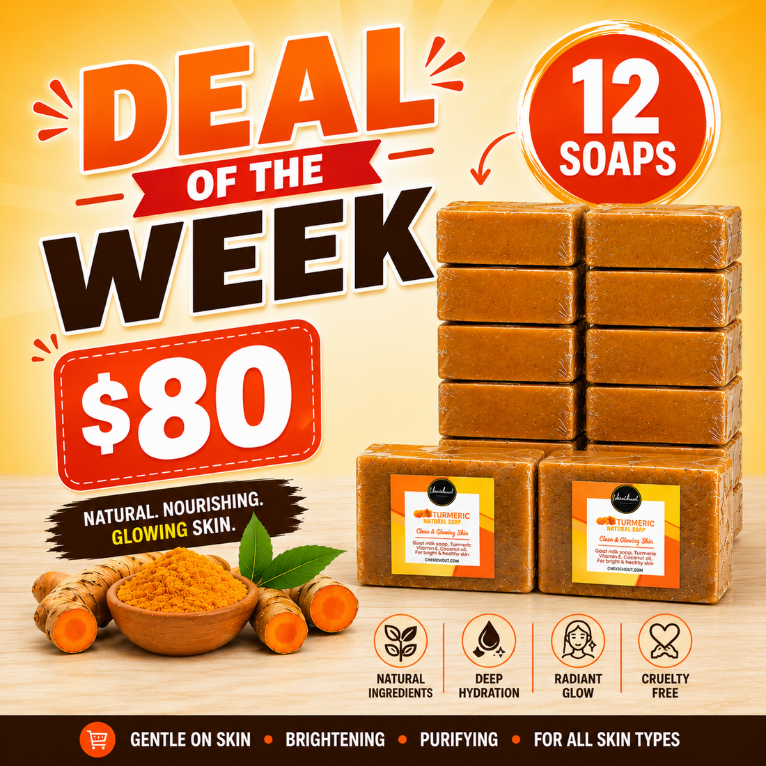 12 soaps -Turmeric Even Skin